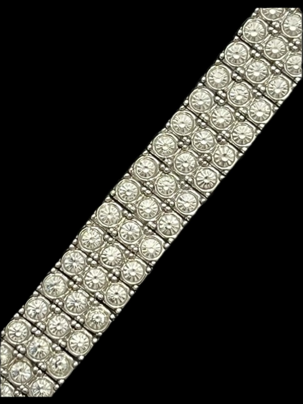 Suzanne Somers vintage collection crystal silver statement bracelet silver 90’s